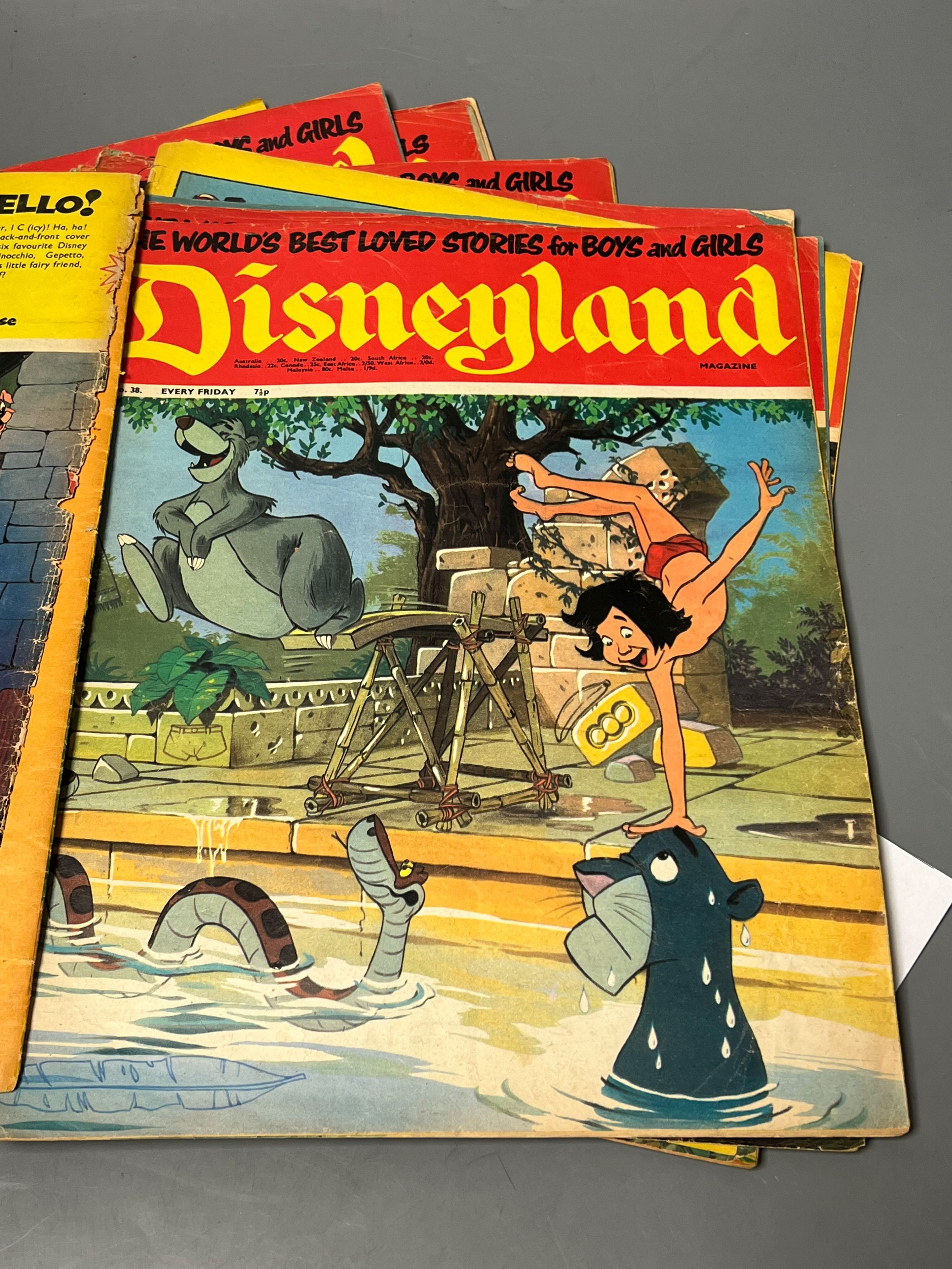 Disneyland comic magazines, numbers 35, 38,41,42, 46,49-53inc., 57,58,60,66,70,85,88,156,232 and 233 (20),I.P.C. magazines, 1971-72 (20)